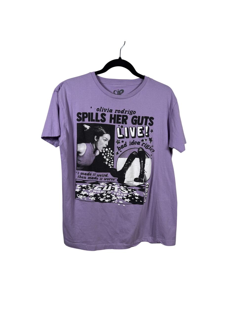Olivia Rodrigo T-Shirt Unisex XL Purple Guts World Tour Spills Her Guts Live